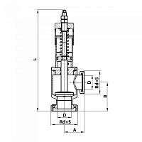 53770 – Ограничительный клапан угловой K/M-P 90° нержавеющий – AISI 304
