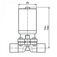55101-3 Мембранный клапан с пневмоприводом C-C