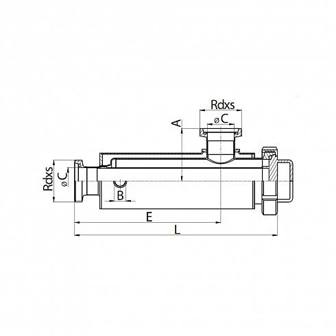 Трубный фильтр нержавеющий с подогревом Г-Г (5351Н) — DIN, AISI 304